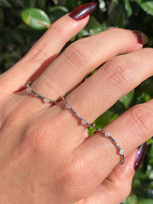 14k black diamond diamond shape eternity ring size 7