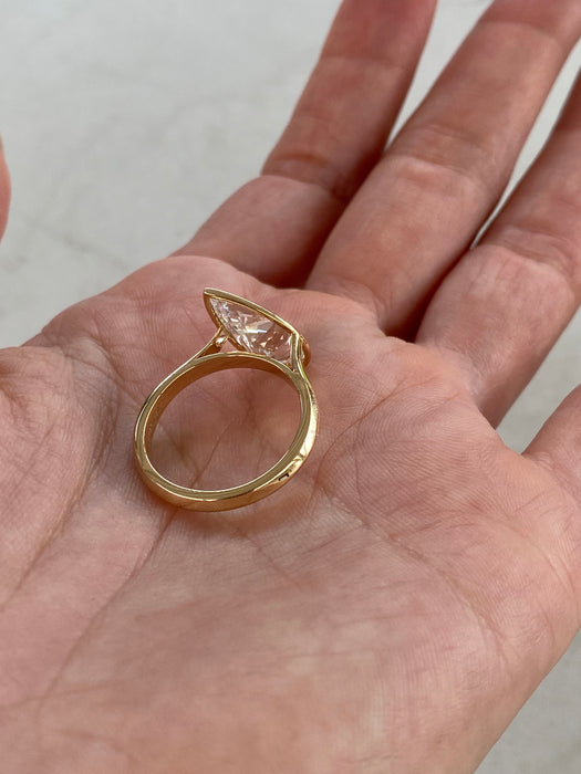 14K Gold 3.01 CT Pear Lab Diamond Ring IGI Certified
