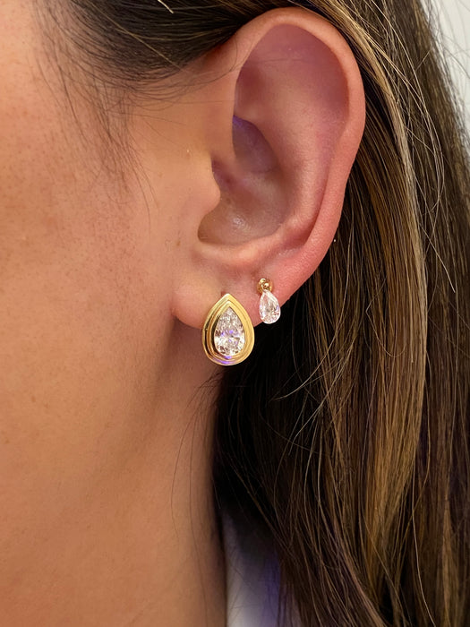 14K Gold Floating Lab Diamond Earrings