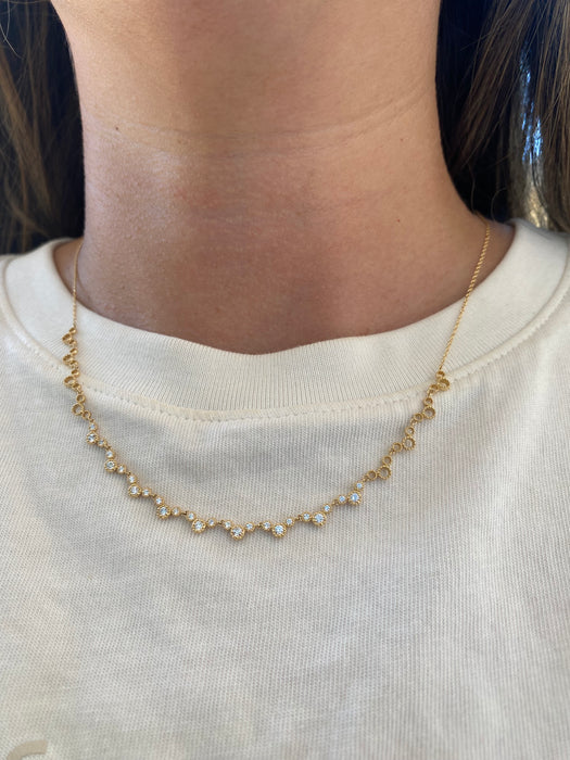 Vintage 18K Gold Natural Diamond Adjustable Necklace – 0.48 TCW