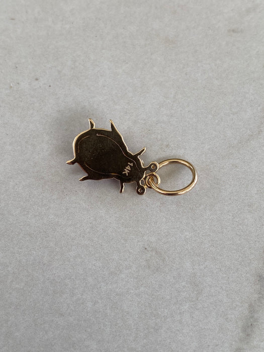 14K Gold Diamond & Ruby Ladybug Charm