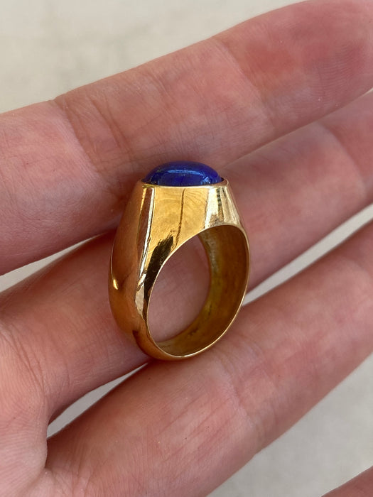 18K Lapis Lazuli Signet Ring