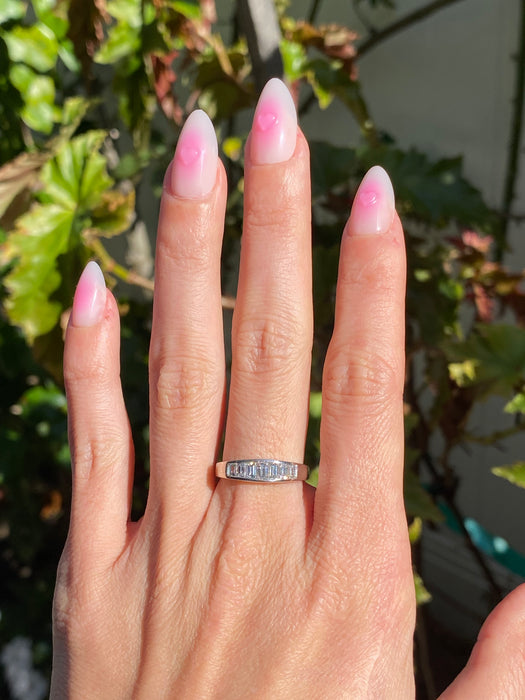 Vintage Platinum 900 Emerald Cut Diamond Ring – 0.82 TCW, Size 6.5