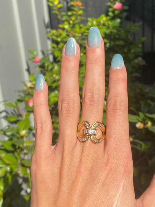 18k diamond baguette ring size 8