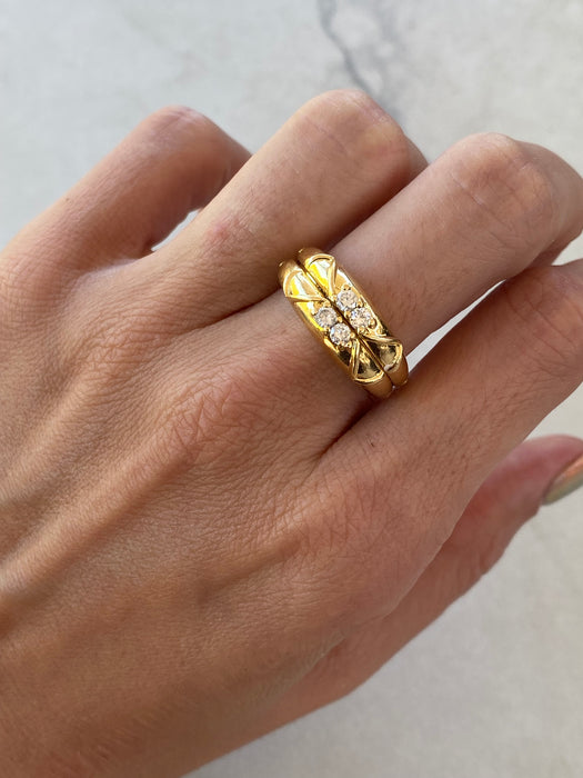 Vintage 18K Gold Convertible Diamond Ring – Hidden Diamond Reveal