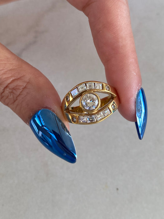Vintage 18K Gold Diamond Ring – 1.38 TCW Natural Diamonds – Size 6