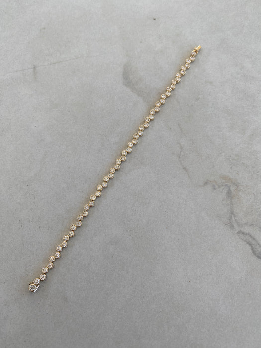 14K 2.5 Carat Lab Diamond Bubble Tennis Bracelet