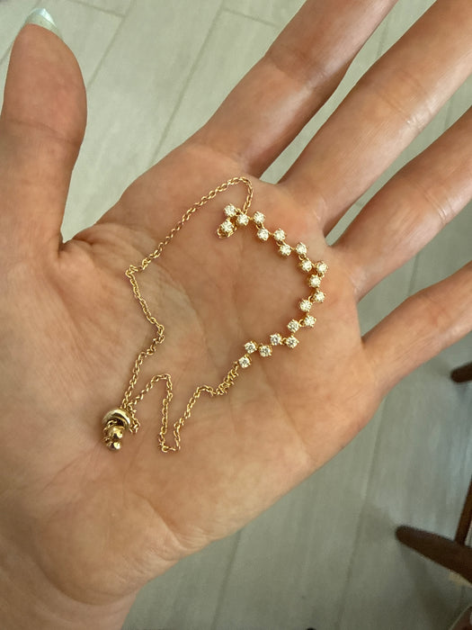 10K Gold Bolo Pull Bracelet with 1 Carat Natural Diamonds