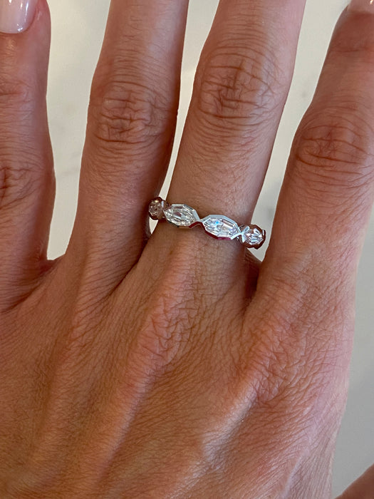 14K White Gold Marquise Step-Cut Lab Diamond Eternity Ring – 2.50 CTW