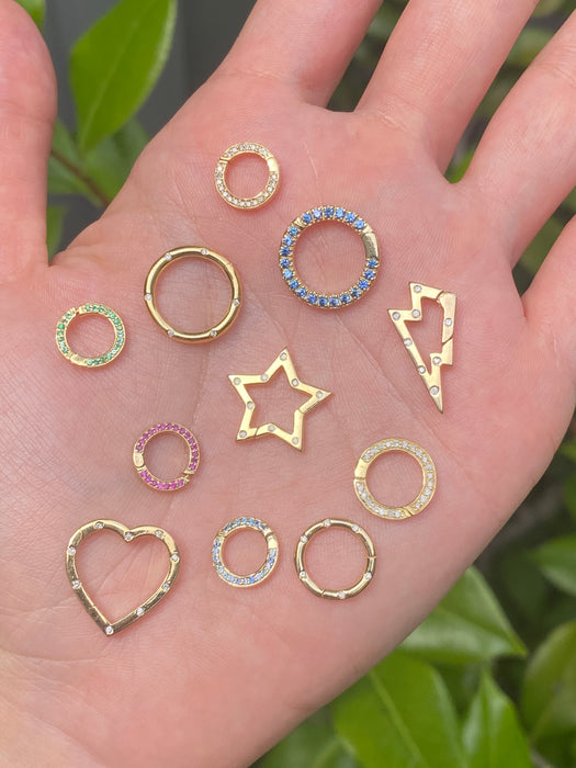 14k solid charm connector