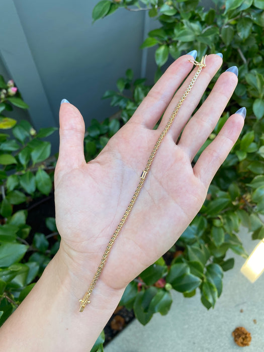 14k Gold Natural Blue Sapphire Tennis Bracelet | 2.55 TCW