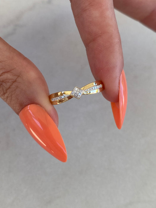 14K Gold Diamond Band Ring
