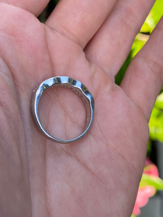 Vintage Platinum 850 Bezel Set Diamond Ring | 0.81 TCW Natural Flush Set Diamonds