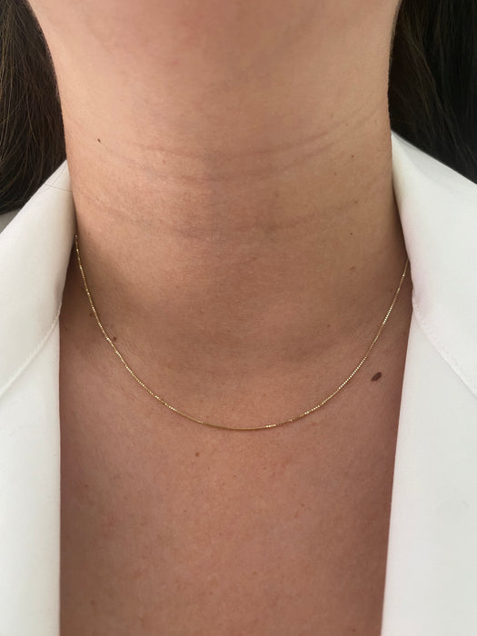 14k 16” box chain necklace