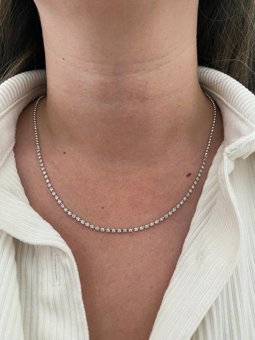 Vintage 18K White Gold Natural Diamond Necklace – 1.00 TCW