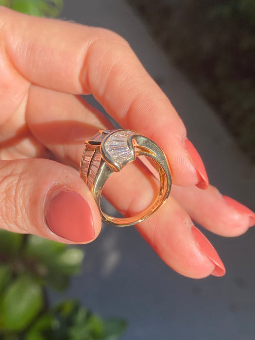 18k diamond baguette ring size 6