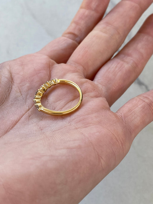 Vintage 18K Gold Natural Diamond Chevron Ring – 0.51 TCW