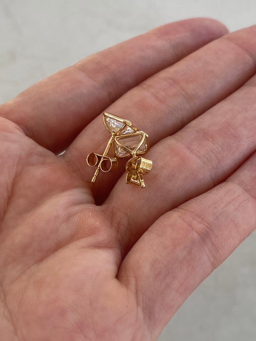14K Emerald-Cut Lab Diamond Stud Earrings — 2.19 TCW