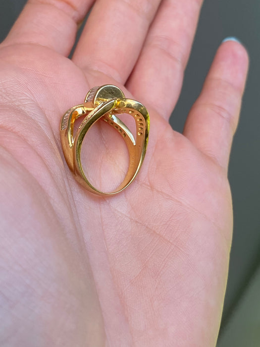 18k diamond baguette ring size 8