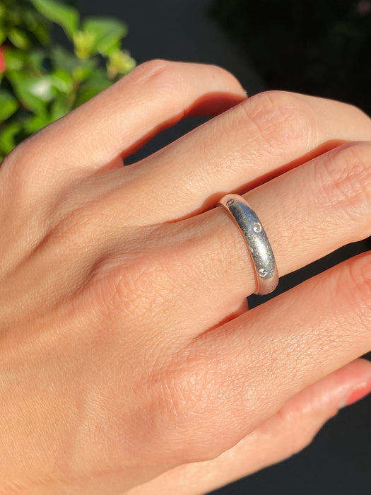 14k white gold diamond etoile eternity ring size 6.75