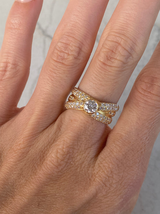 Vintage 18K Gold Diamond Ring – 1.15 TCW Natural Diamonds
