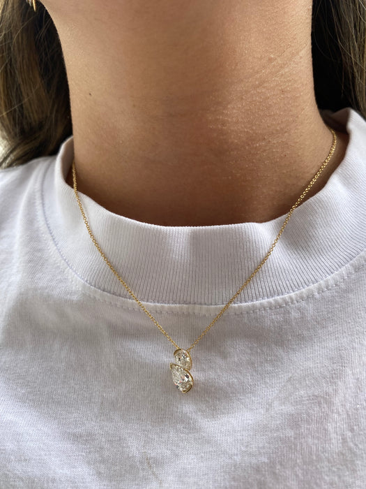 14K Gold 1.50 Carat Lab Diamond Pear Necklace