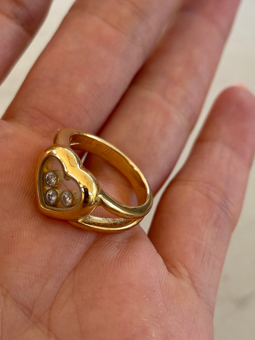 Vintage 18K Chopard Happy Diamonds Heart Ring