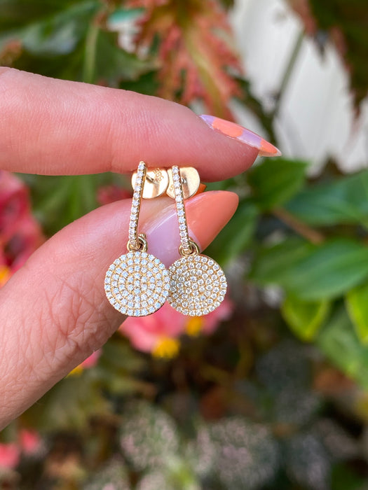 14k diamond huggie earrings