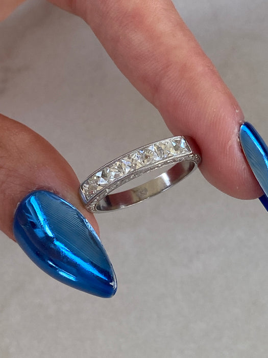 Antique French Platinum 850 French Cut Diamond Ring — Circa 1910