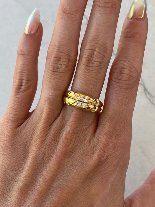 Vintage 18K Gold Convertible Diamond Ring – Hidden Diamond Reveal
