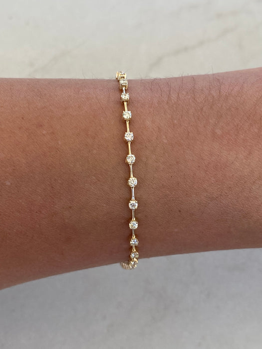 14K Gold Diamond Station Bracelet