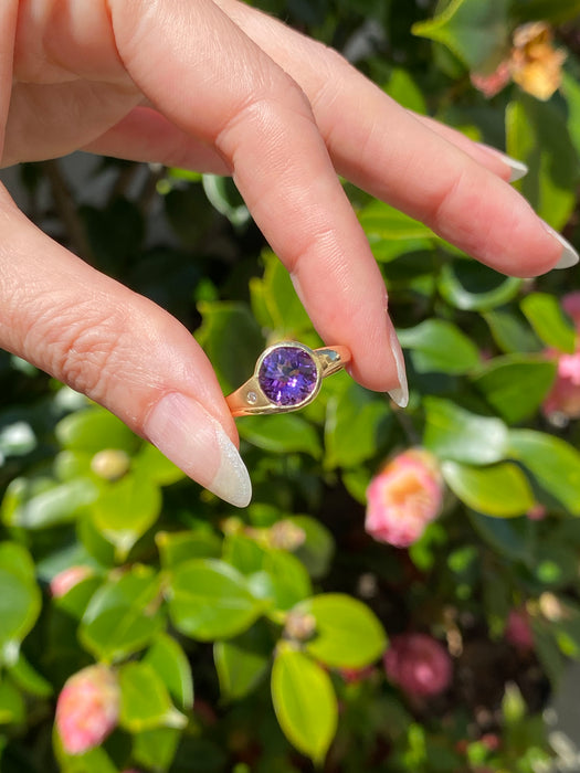 14k amethyst and diamond ring size 7