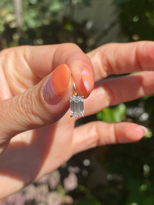 14k 1.03 tcw lab emerald cut diamond pendant