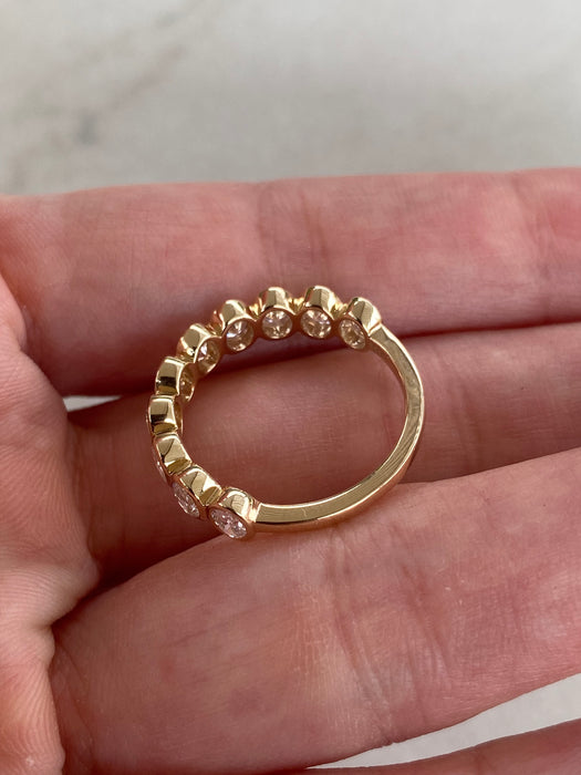 14K Bezel Set Lab Oval Diamond Ring