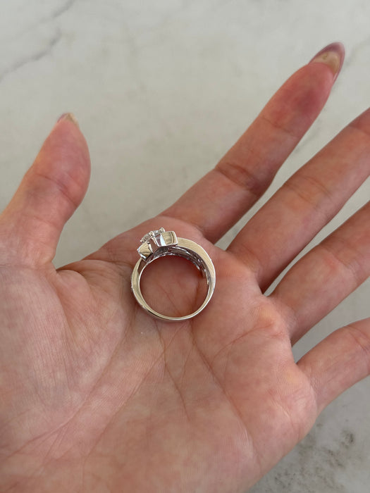 Vintage Platinum 900 Diamond Shooting Star Ring