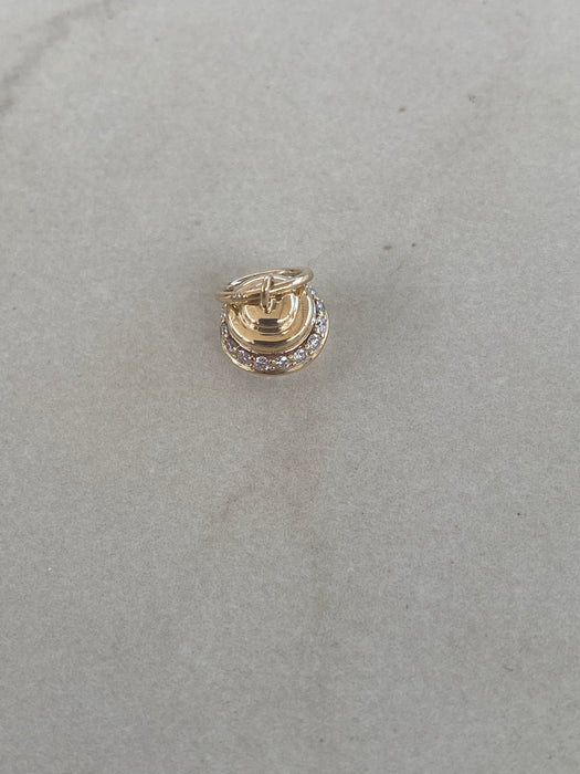 14K Natural Diamond Cupcake Charm