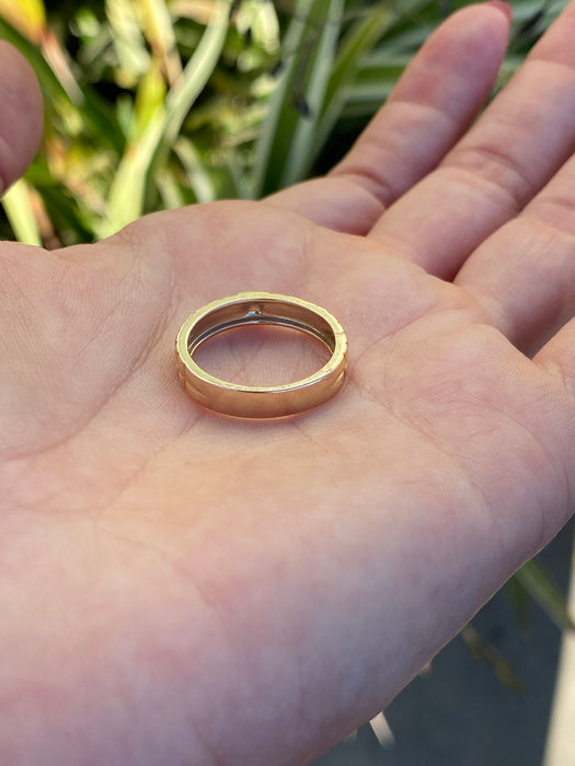 18k rose gold diamond sapphire ring size 9.25