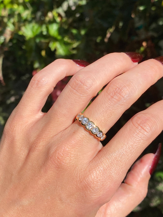 18k 1 carat bezel set diamond ring size 6