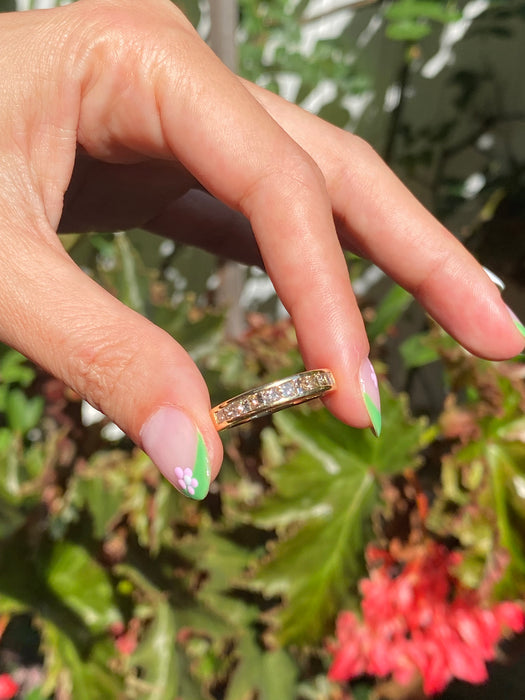 18k channel set diamond ring size 6.75