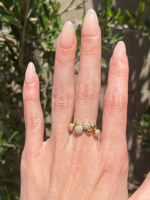Vintage 18K Gold Diamond Dot Ring Size 7.25