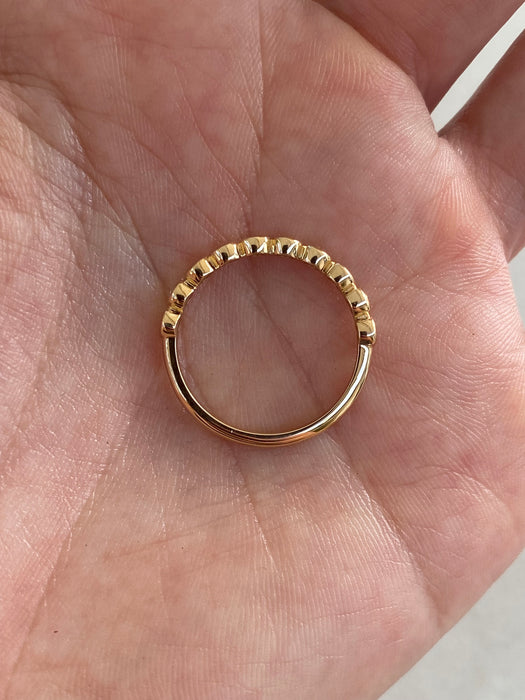 14K Gold Bezel Set Round Lab Diamond Band Ring