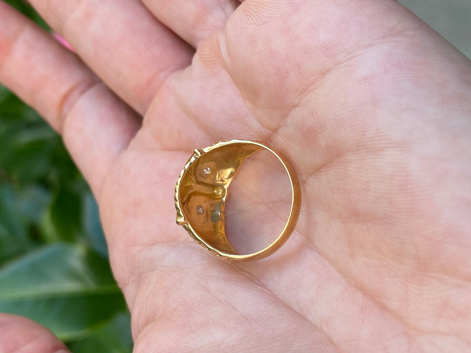 18k diamond owl ring size 6