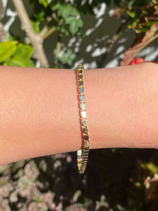 14k barrel oval bracelet 8.75”