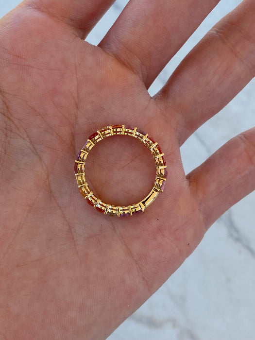 18K Rainbow Sapphire Ring