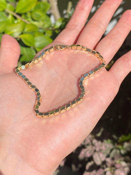 14k barrel oval bracelet 8.75”