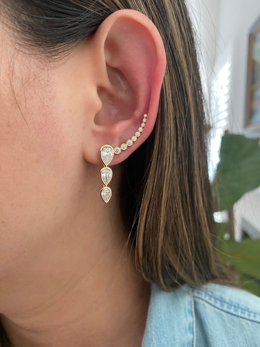 14k diamond single ear climber