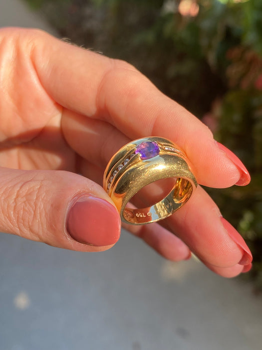 18k amethyst diamond ring by kabana size 6.75