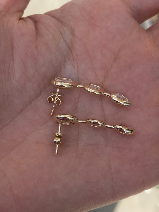 14k lab 2.2 carats diamond chunky bezel set earrings