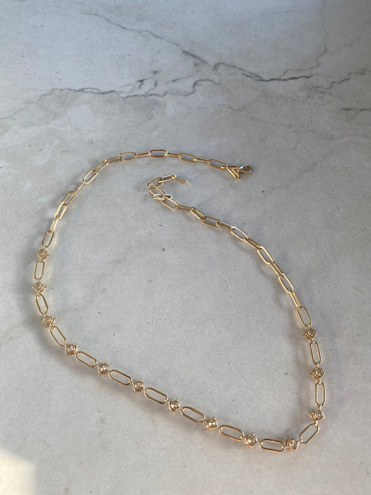 14K 4.40 CTW Lab Diamond Paperclip Necklace