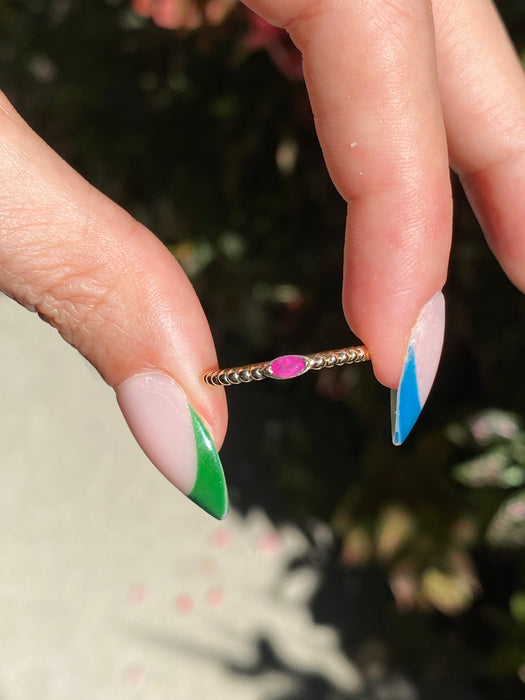 14k ruby bead ring size 6.5